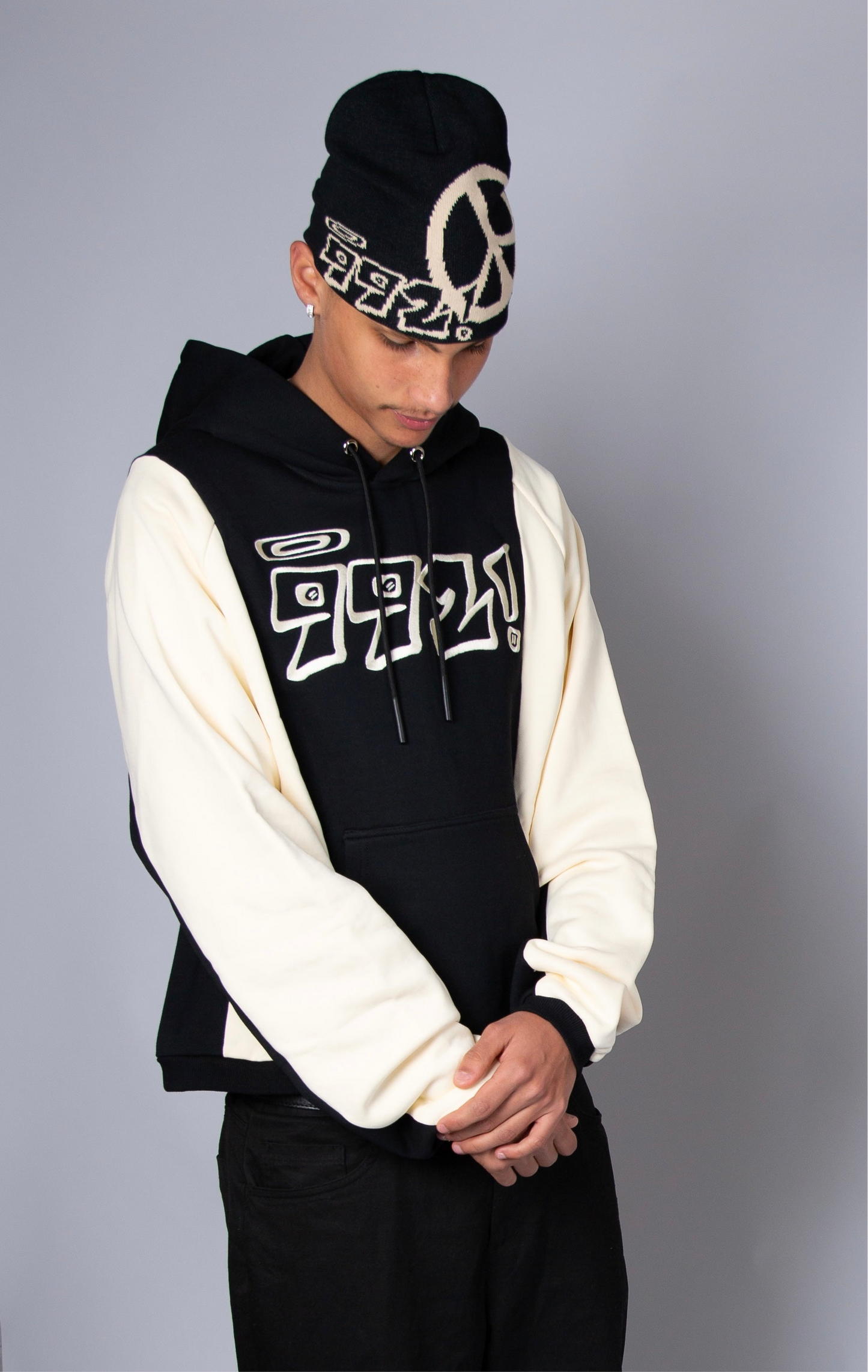 992 black graphic beanie
