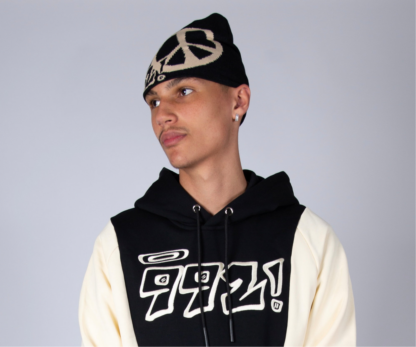 992 black graphic beanie