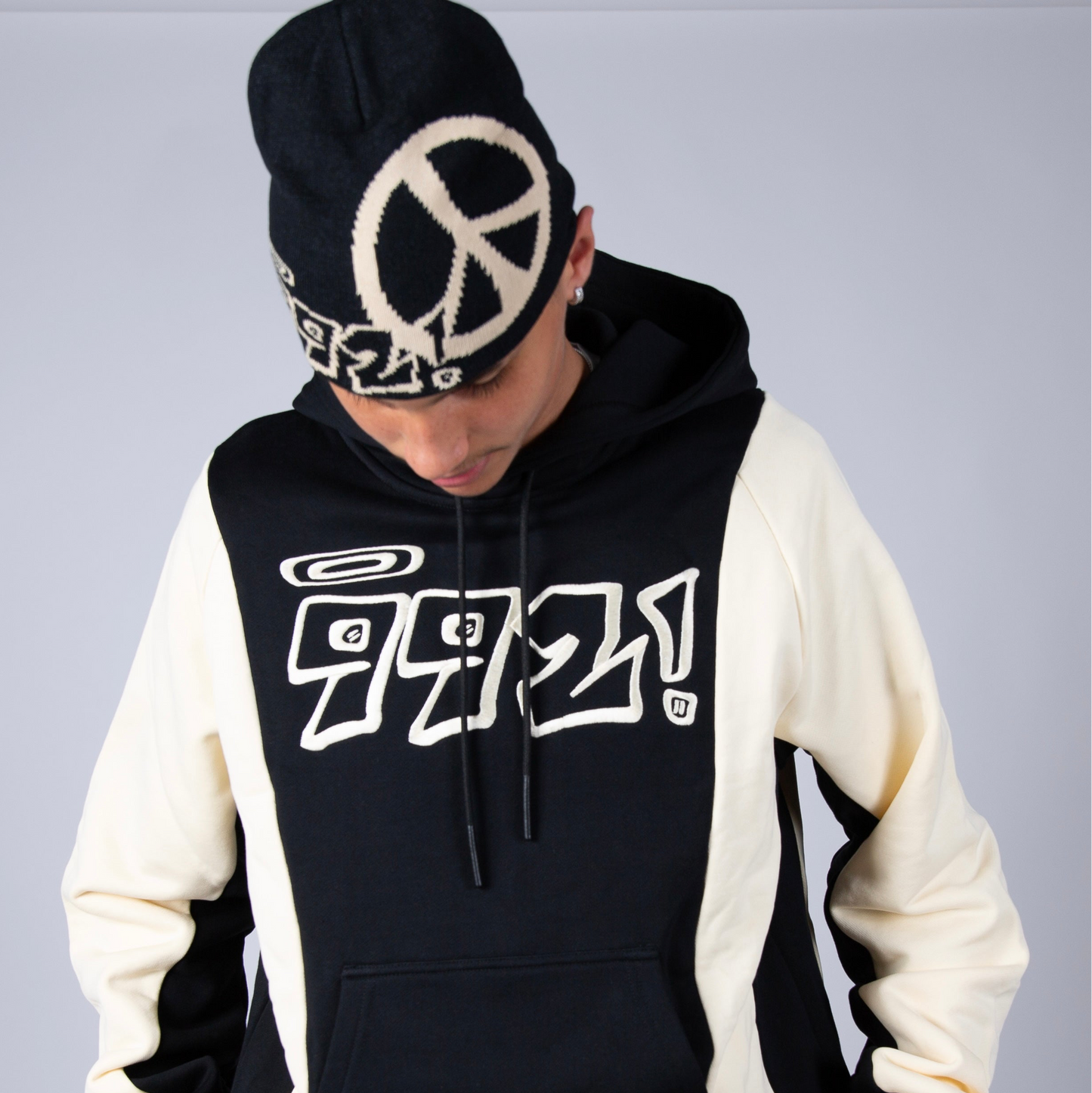 992 black graphic beanie
