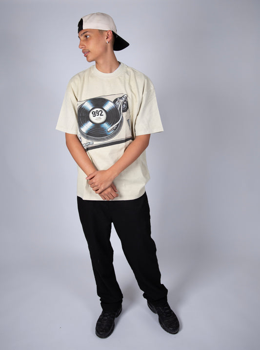 992 record player oversized tee