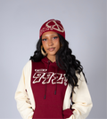 992 ‘peace’ graphic burgundy beanie