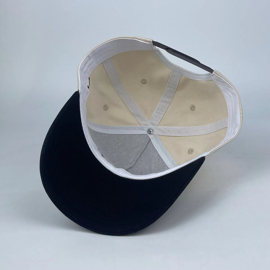baseball cap in black and cream