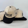 baseball cap in black and cream