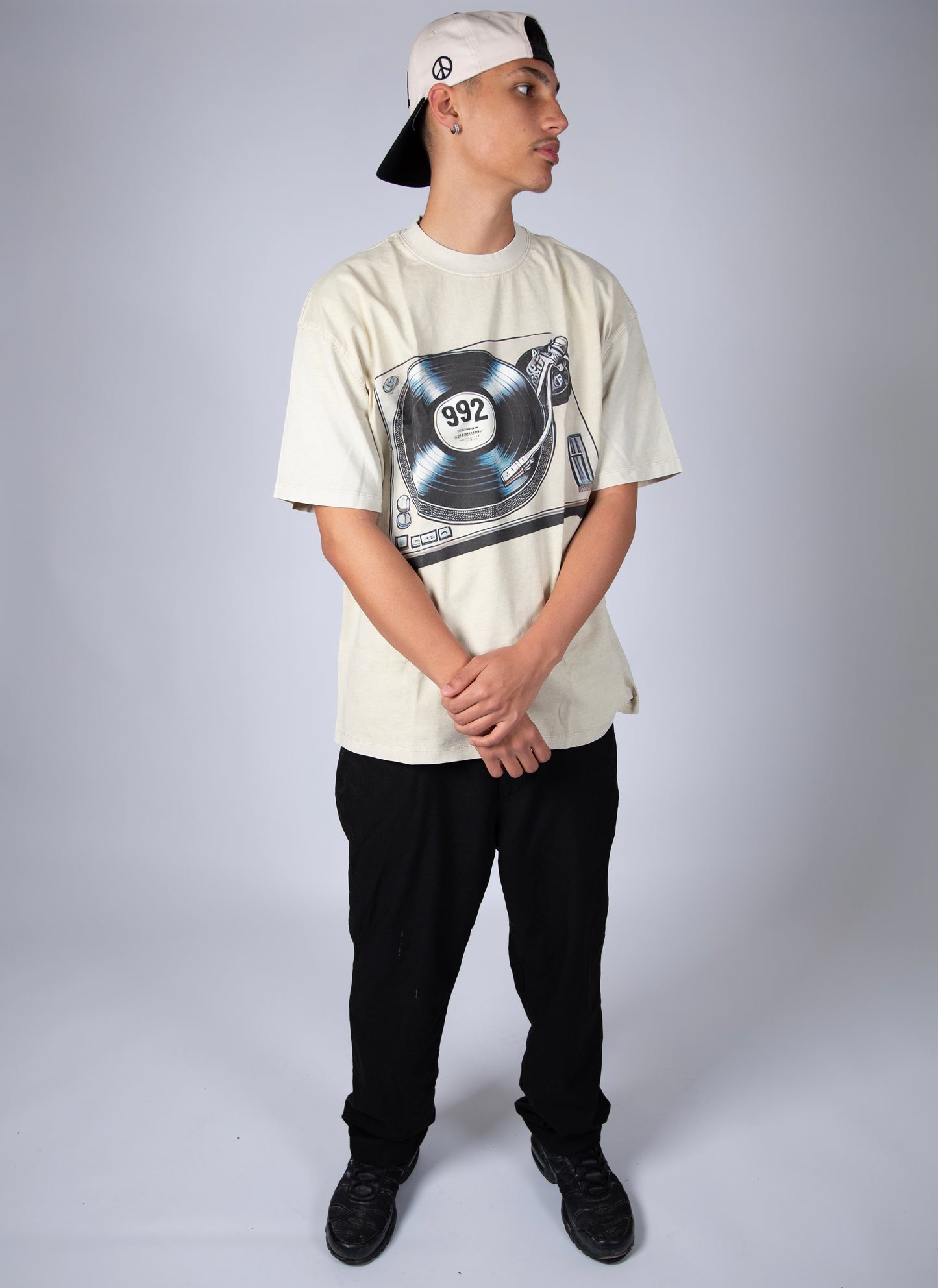 992 record player oversized tee