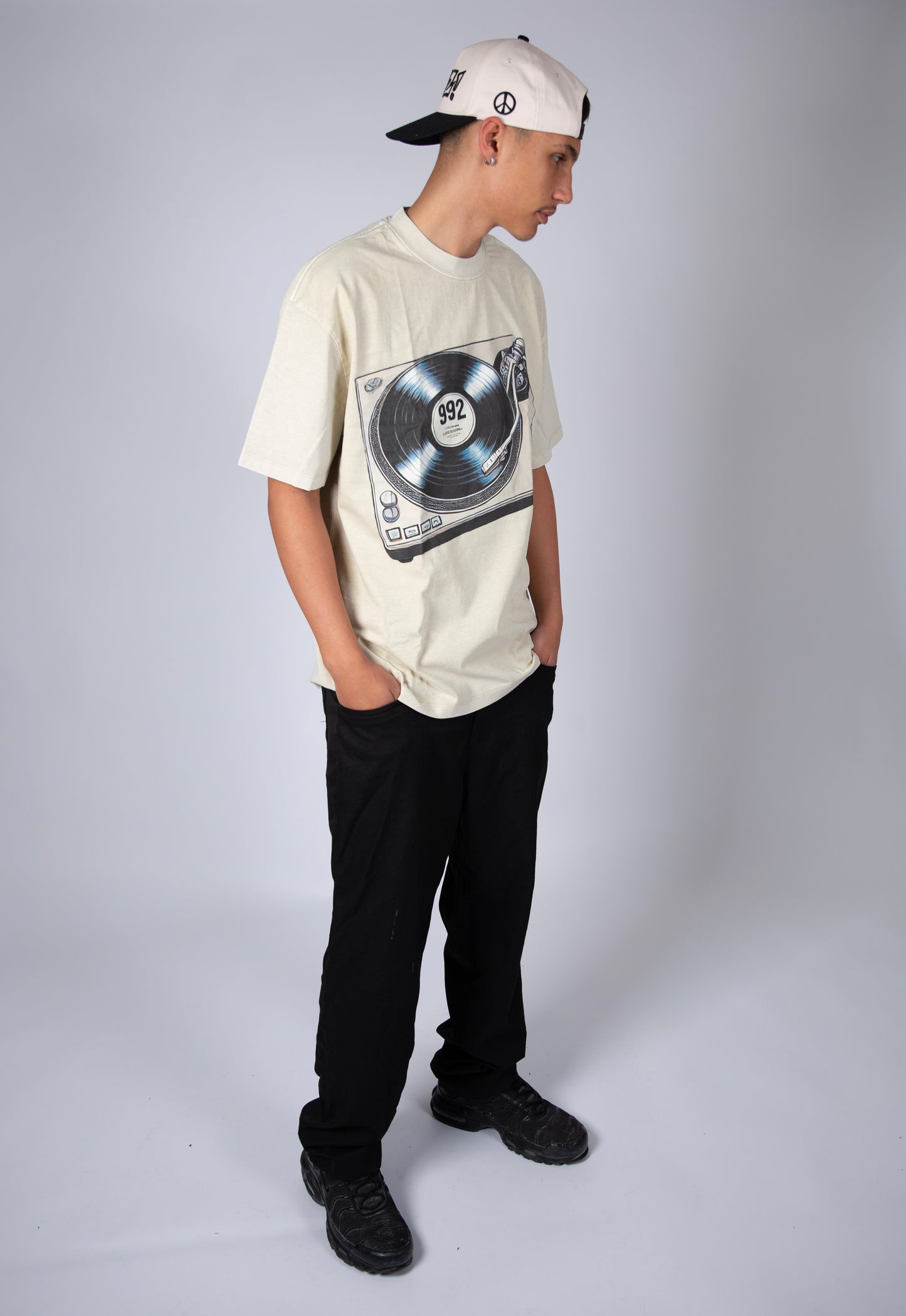 992 record player oversized tee